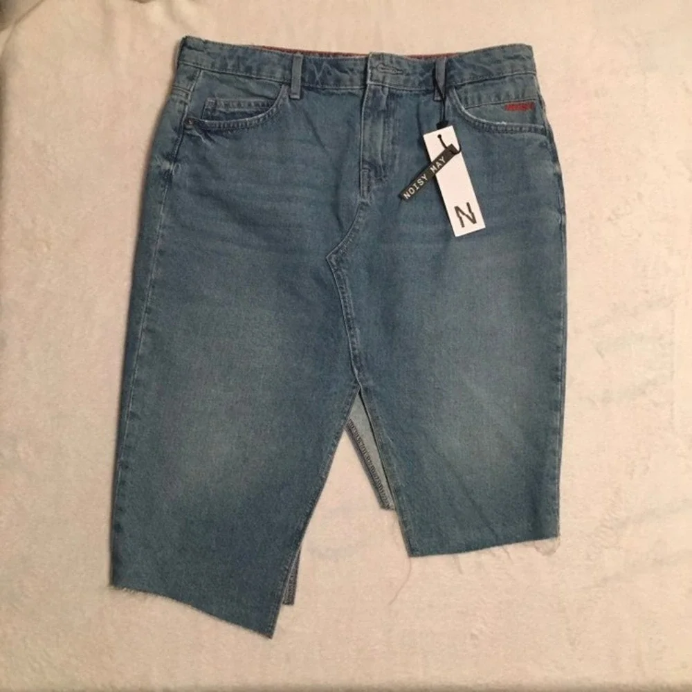 New Women's Noisy‎ May Denim Jean Skirt – Size M – Blue Mini Skirt –